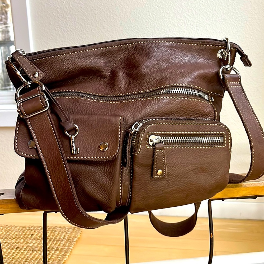 Fossil Sutter Vintage Brown Leather Crossbody